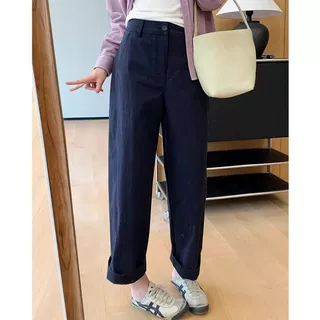 春季新款立体剪裁日系休闲九分裤梨型身材高腰显瘦宽松阔腿奶奶裤
