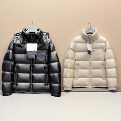 高版本普家羽绒服23FW拉链口袋三角标冬季羽绒服男款外套