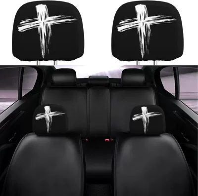 Universal seat cover: cover, TEMU can be labeled and - white-cross-double-sided-printing-1-piece