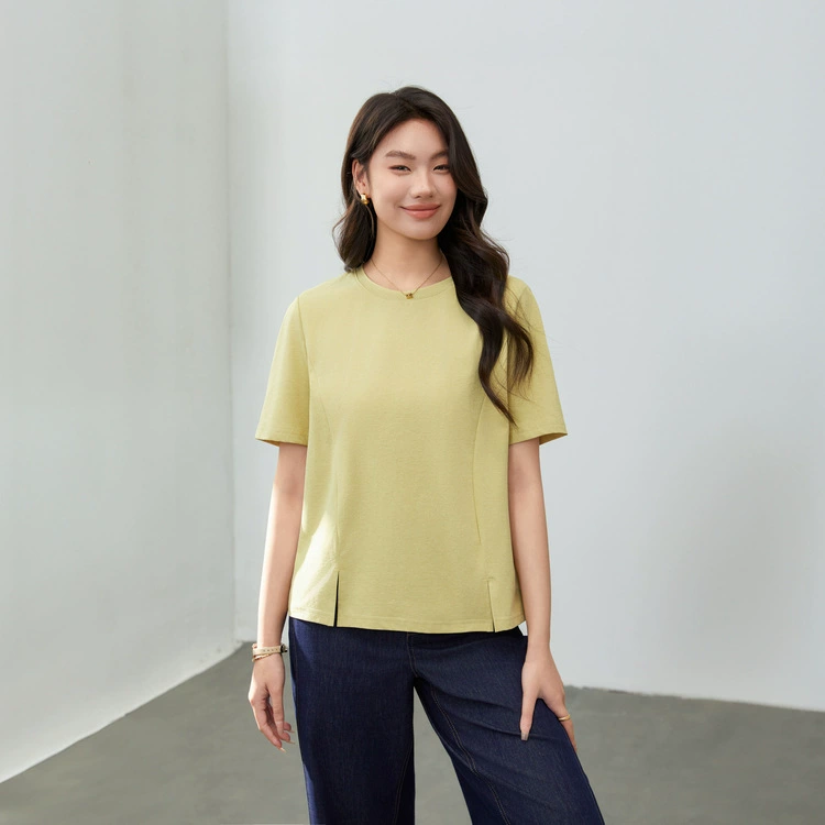 [Оригинальная пряжа, защита от солнца, быстросохнущая футболка] Антибактериальная футболка Orufeng с короткими рукавами, тонкая женская футболка больших размеров, летний новый стиль, мм