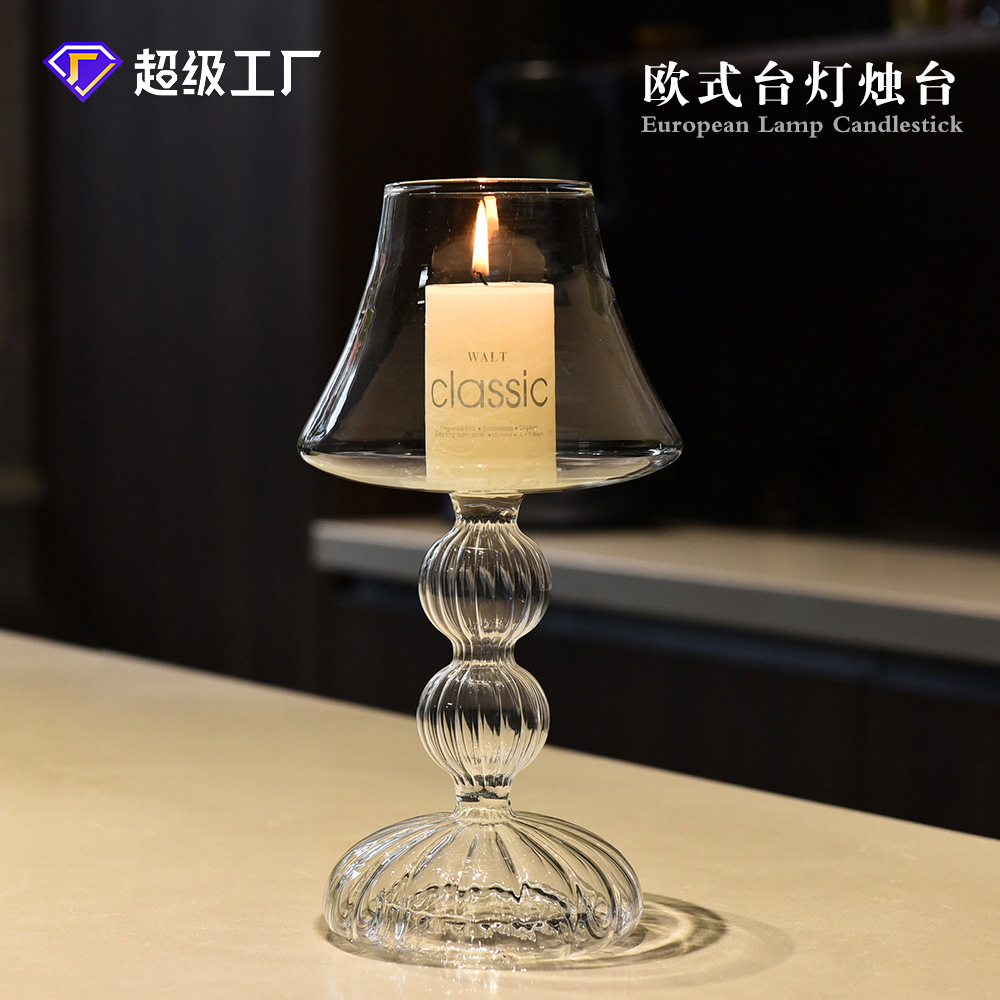 Candelabro de Vidrio Tipo Lámpara para Boda y Mesa de Comedor image 1