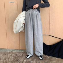 弯刀裤秋季新款韩版休闲时尚简约纯色净版太空棉抽绳长裤女裤2727