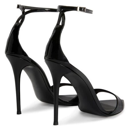 Black summer sandals with a strap, 2023 collection, thin strap, plus size