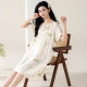 2025 New Summer Products, Comfortable Cotton Thin Short-Sleeved Nightgown, Loose, Elegant and Elegant Women's Comfortable Sleep and Skin-Friendly Home Clothes