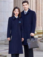 羊毛呢大衣女冬新款职业装中长款呢外套工装酒店前台售楼部工作服