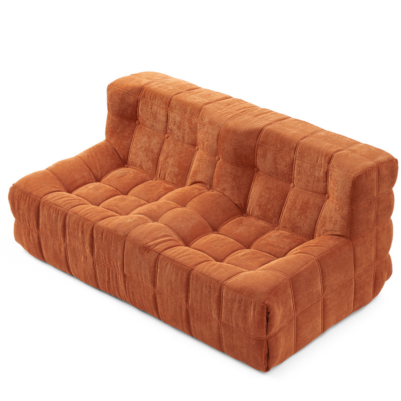 Sofá de compresión transfronterizo Waffle Single Double Caterpillar Pana Diseñador Lazy Tofu Block Sofá