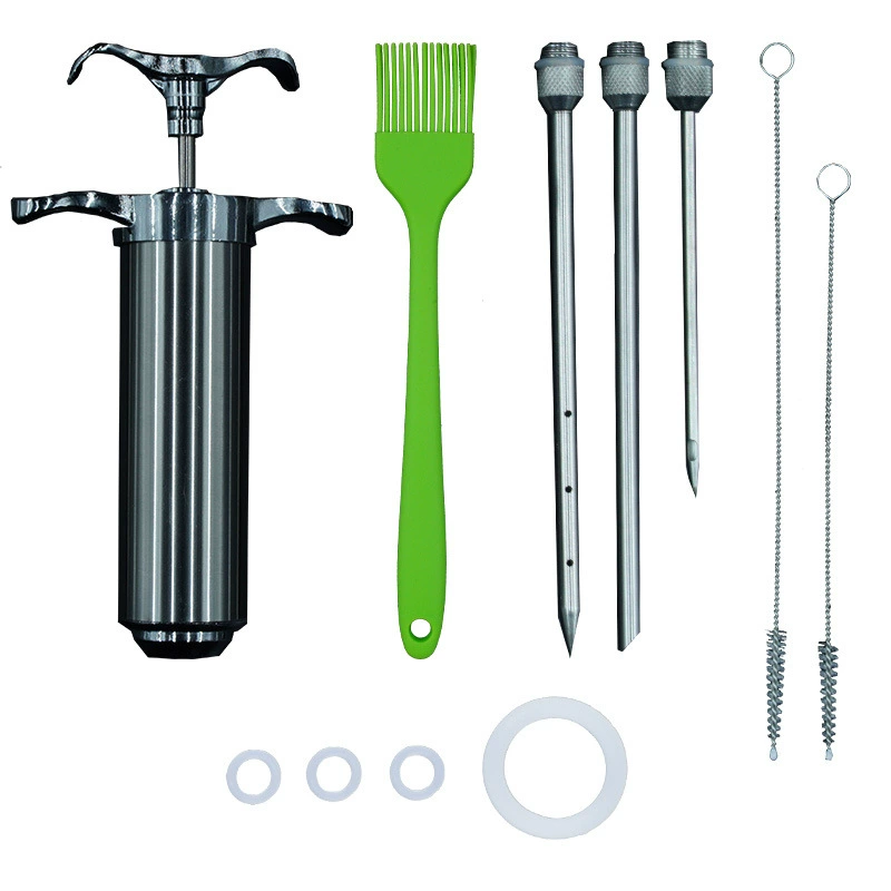 Шприц для приправ из нержавеющей стали с плоской головкой шприц игла для индейки 2 унции кухонные принадлежности