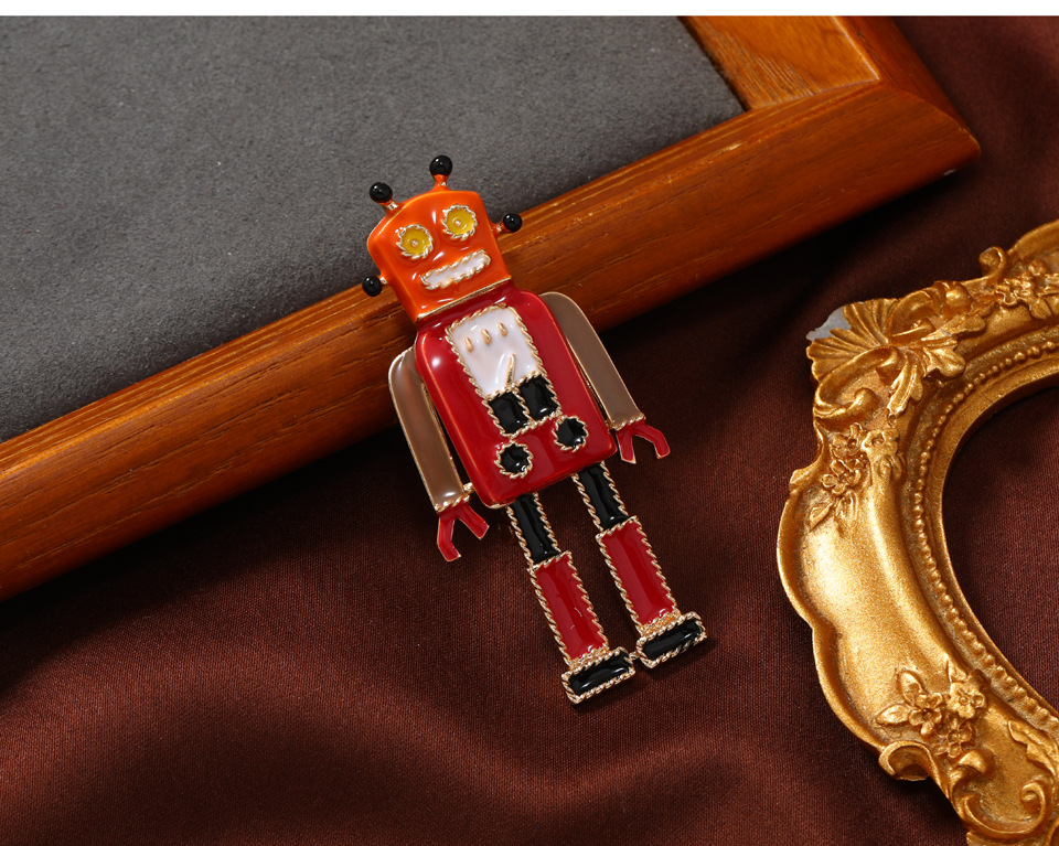 Retro Robot Alloy Enamel Unisex Brooches display picture 3