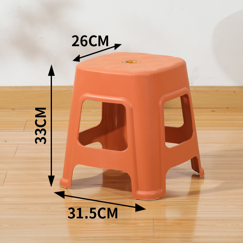 Taburete de plástico grueso taburete de mesa de comedor casero taburete cuadrado simple taburete económico taburete alto anti-deslizante silla para adultos taburete bajo