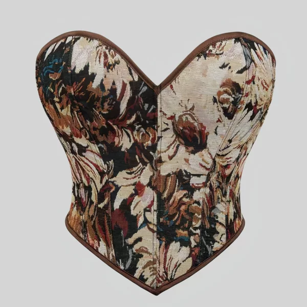 New European and American Retro Renaissance Corset Top Women's Floral Corset Lace-up Bone Bow