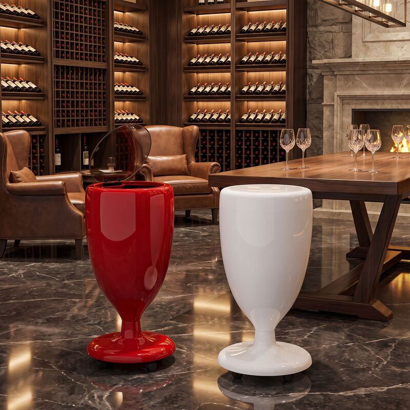 Factory wholesale wine glass-shaped trash bin with flip lid, wheels, removable, thickened, double-bin with lid, bathroom waste bin Factory wholesale wine glass-shaped trash bin with flip lid, wheels, removable, thickened, double-bin with lid, bathroom waste bin