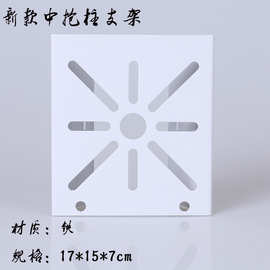 海康通用监控立杆抱箍支架/电线杆抱板加厚天网横杆铁板球机支架
