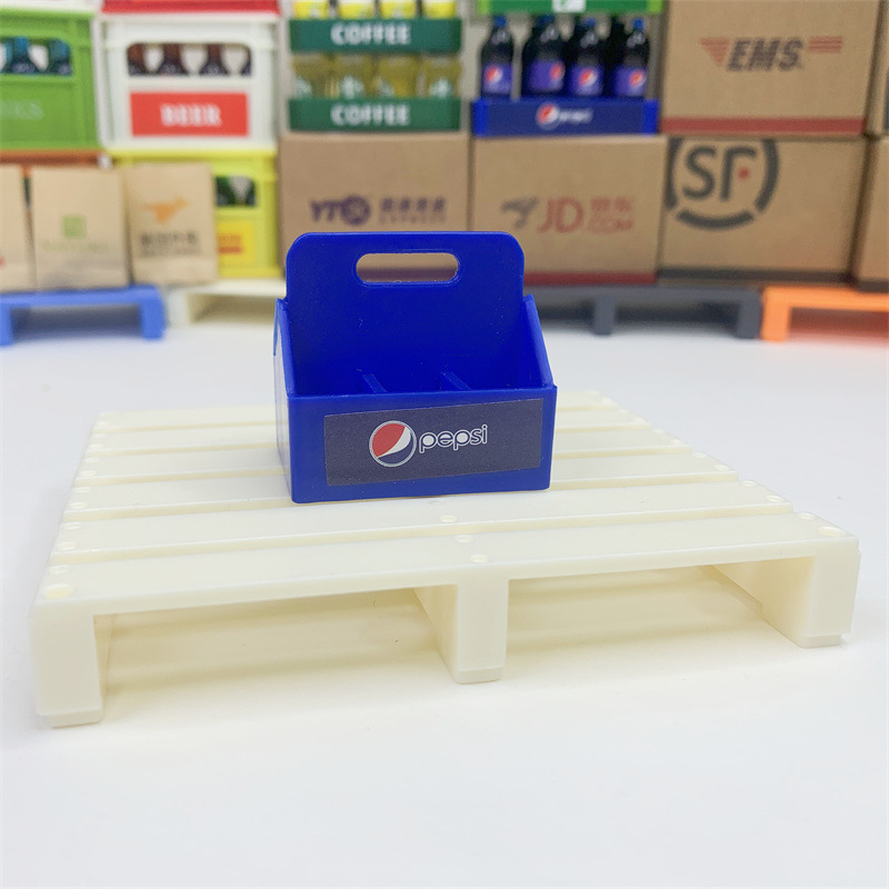 Doll House Mini Miniature Food Play Scene Supermarket Beverage Small Basket diy Play House Simulation Portable Basket Toy