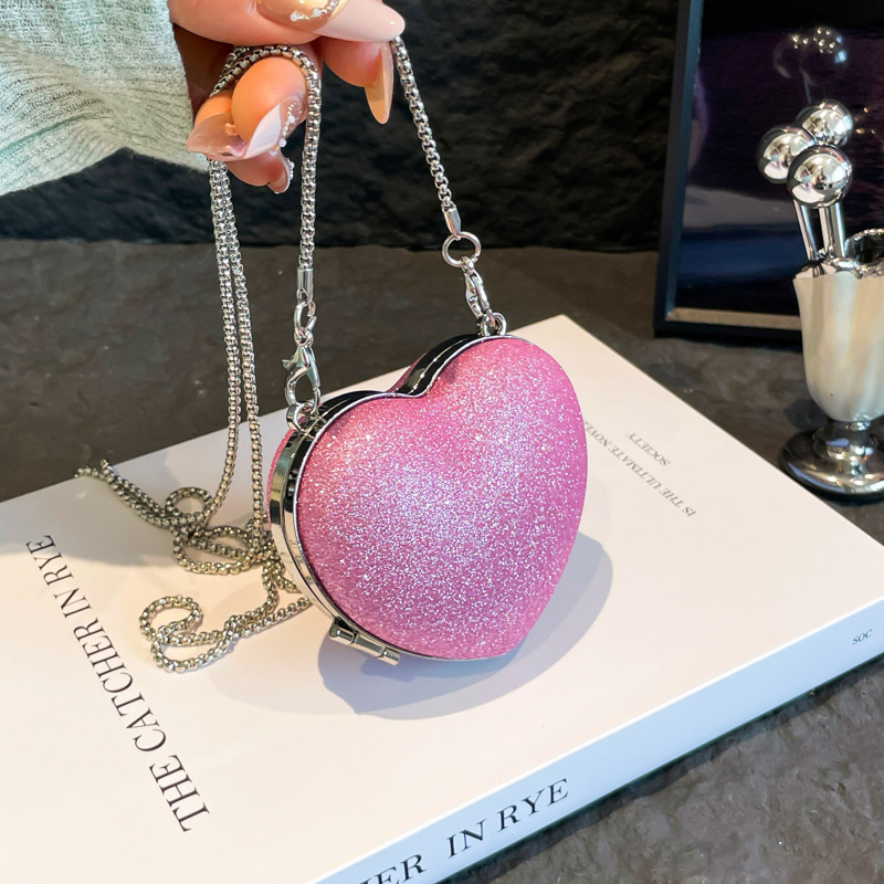 Borsa a tracolla elegante a forma di cuore con strass donna sera_voghion.com