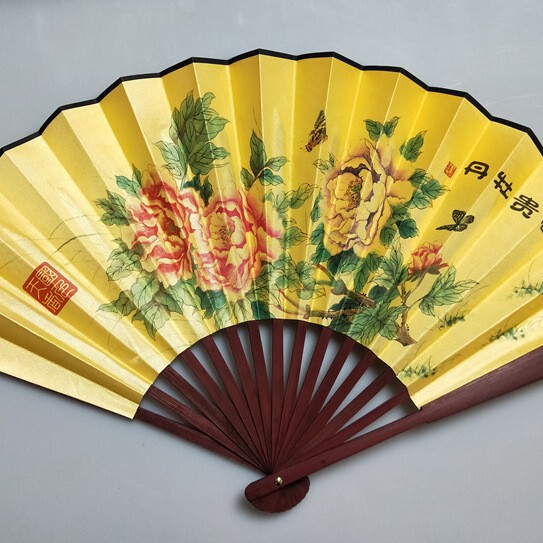 8inch枚の絹扇子、10inch枚の無地の男性用扇子、古代扇子、折りたたみ扇子、中国風山水画扇子、ダンス扇子|undefined