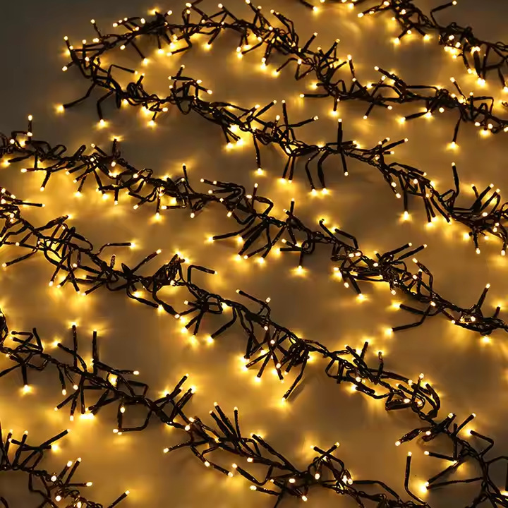 Amazon línea negra linterna de petardos luces al aire libre impermeable luces de cadena ambiente navideño luces de cadena luces de cadena llenas de estrellas