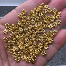 镀18K金色雪花片花托diy古法金饰品配件手链项链隔片服装辅料花帽