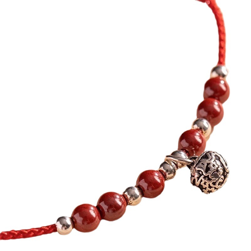 Palace Bell Anklet Women's Bell Anklet Bell Animal Year Transfer Cinnabar Red Rope Retro Sexy Ankle