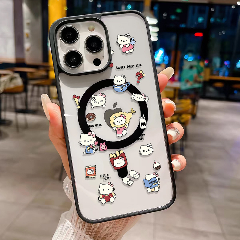 Magnetic Skin-Feel French Fries Katie Phone Case Suitable for iPhone 17 Cute 11/13/14/15 Pro Max Hard Back