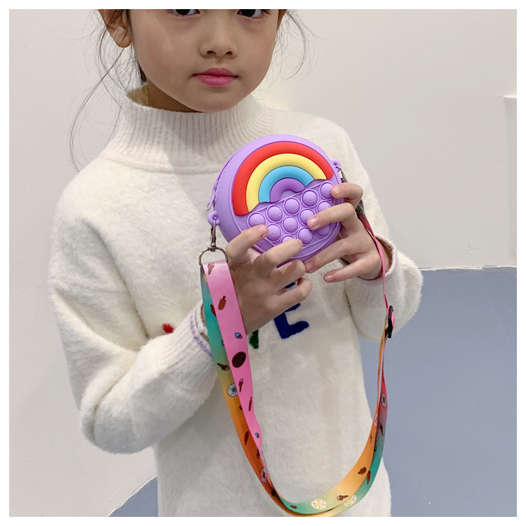 Kid's Rainbow Silica Gel Zipper Kids Wallets display picture 9