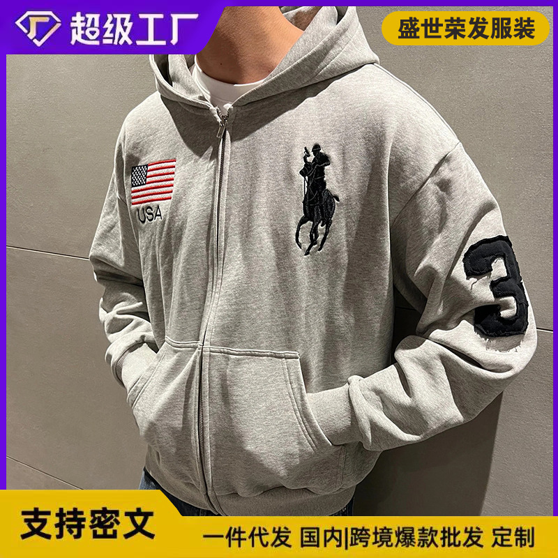 Ins European and American Wholesale 3D Printed Zipper Sweatshirt Long-Sleeved Pullover Hoodie Retro Jacket Street Trendy Y2K