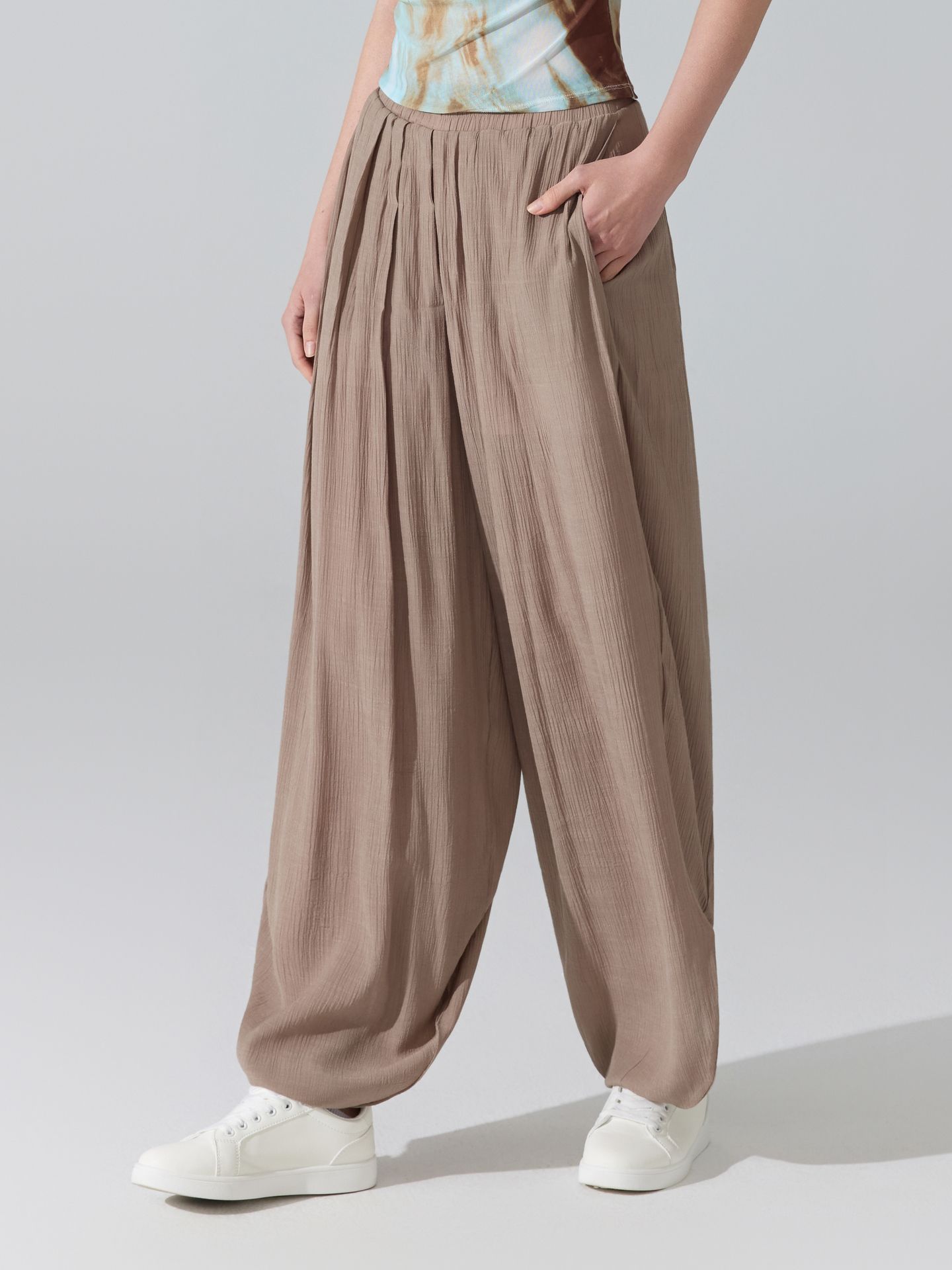 Pantalones sueltos transfronterizos europeos y estadounidenses Pantalones de baile de pilates para correr Pantalones de gimnasio Pantalones de cintura alta Pantalones de piernas anchas image 3
