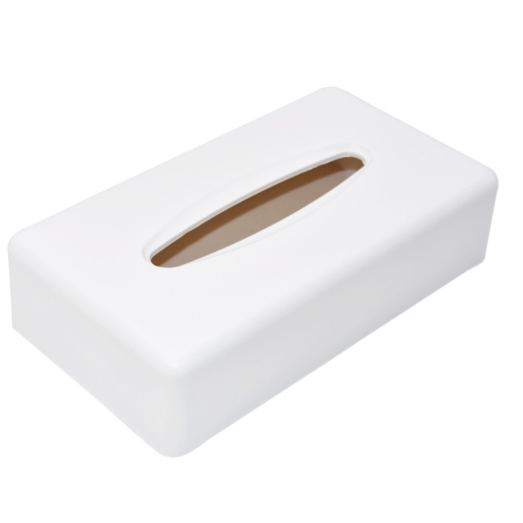 Venta al por mayor caja de pañuelos de plástico suministros de hotel escritorio rollo de papel Tubo negro blanco cuadrado caja de mano caja de pañuelos domésticos