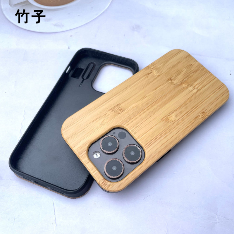 iPhone15木製携帯電話ケースApple 16全木製保護カバー13promaxウォールナット落下防止保護カバーに適しています。|undefined