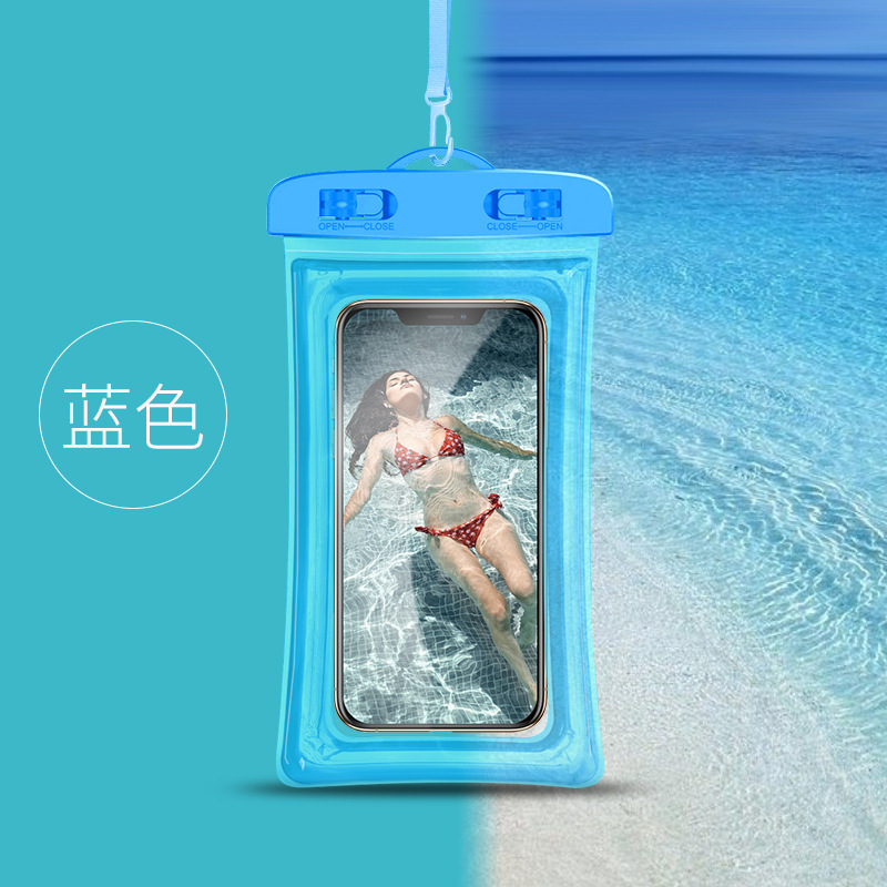 Tri-fold teléfono móvil bolsa impermeable airbag natación hot spring sellado cubierta protectora cubierta de buceo pantalla táctil deriva para llevar al por mayor