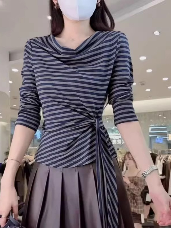 时尚chic辣妹修身显瘦长袖打底女初秋2025新款小个子减龄百搭上衣|undefined