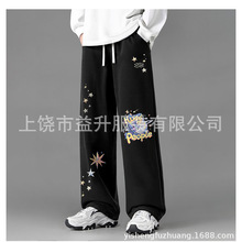 2025新款裤子男休闲裤宽松阔腿直筒美式长裤个性潮牌时尚休闲长裤