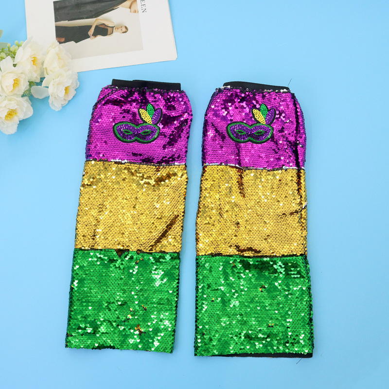 Europa y América de la moda callejera de metal sequinilla piernas cinturón elástico pantalones de baile de carnaval disfraz de gala props