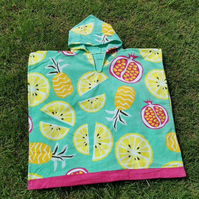 Albornoz para niños exportado a Europa, toalla de impresión reactiva única, sin formaldehído, puede usar toalla de baño con capucha de algodón puro