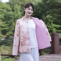 2025冬季新中式国风妈妈加厚保暖棉衣立领中老年女装盘扣棉服外套