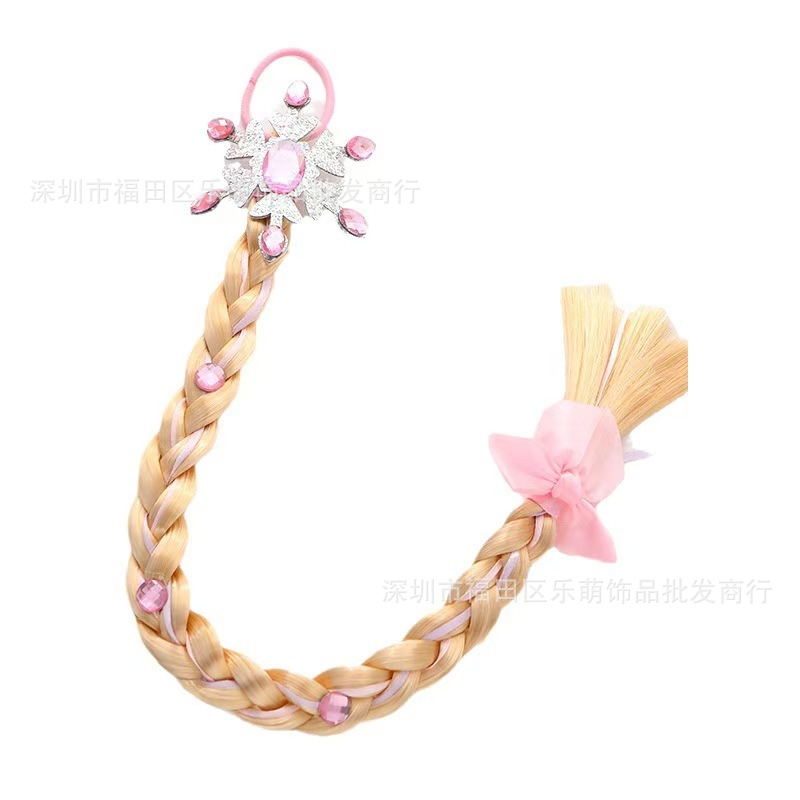 9 핑크 눈송이 브레이드 가발