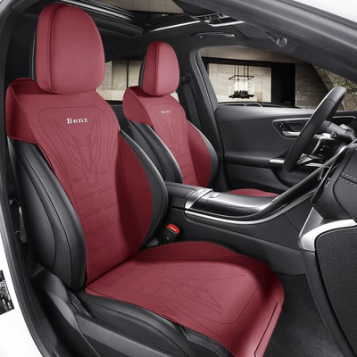 Modelə uyğun (Original) oturacaq örtükləri Four Seasons Universal Seat - bordeaux-red-mercedes-benz-glc-dedicated-front-two-seater-main-driver-co-pilot-special-car