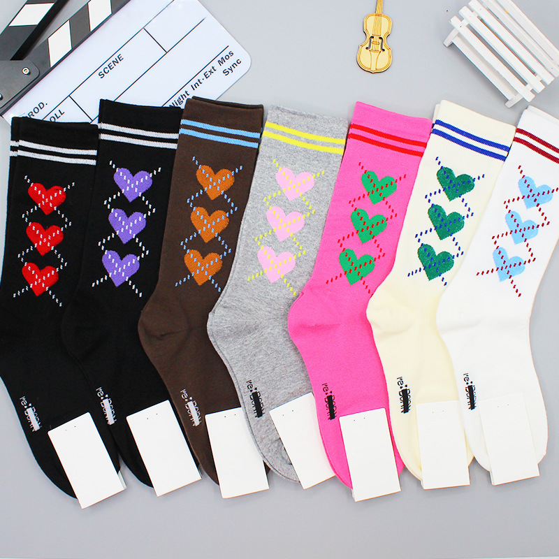 BO007 South Korea Dongdaemun Autumn and Winter New Stacked Socks Sweet Love Korean Women's Long Socks BO007 South Korea Dongdaemun Autumn and Winter New Stacked Socks Sweet Love Korean Women's Long Socks