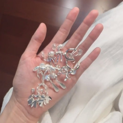 韩系珍珠流苏耳夹女新款轻奢秋冬温柔耳环无耳洞气质银色豆豆耳饰