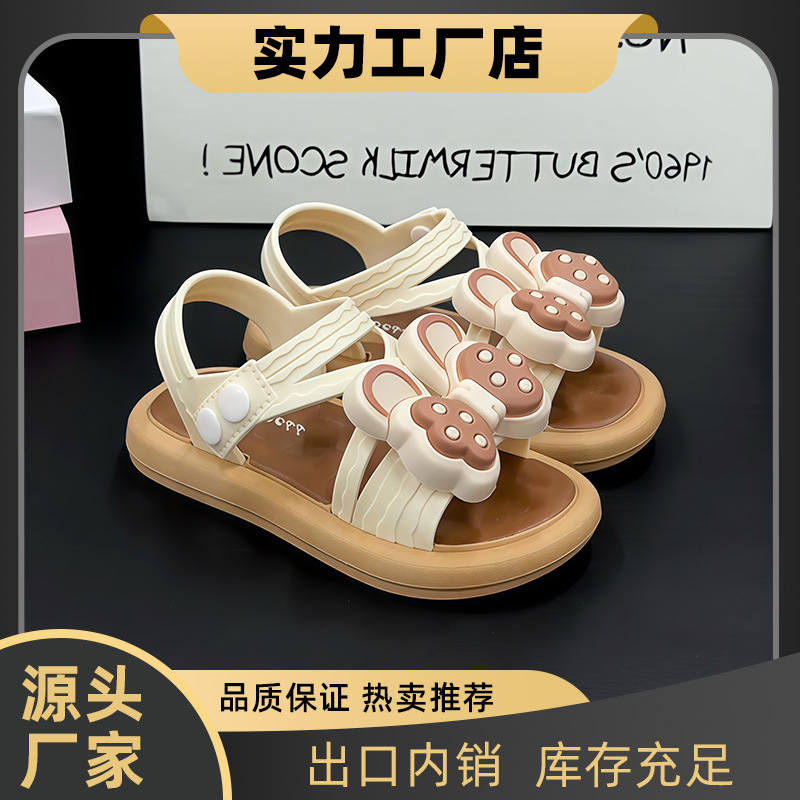 Sandalias de niñas nuevas fábricas directas al por mayor exportación antideslizante de fondo suave para niñas pequeñas y medianas sandalias de bebé