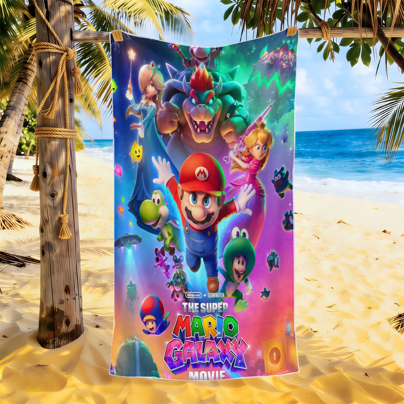 Amazon's Popular Game Cartoon Mario Printed Beach Towel Super Mario Galaxy Animation Children's Bath Towel Amazon's Popular Game Cartoon Mario Printed Beach Towel Super Mario Galaxy Animation Children's Bath Towel