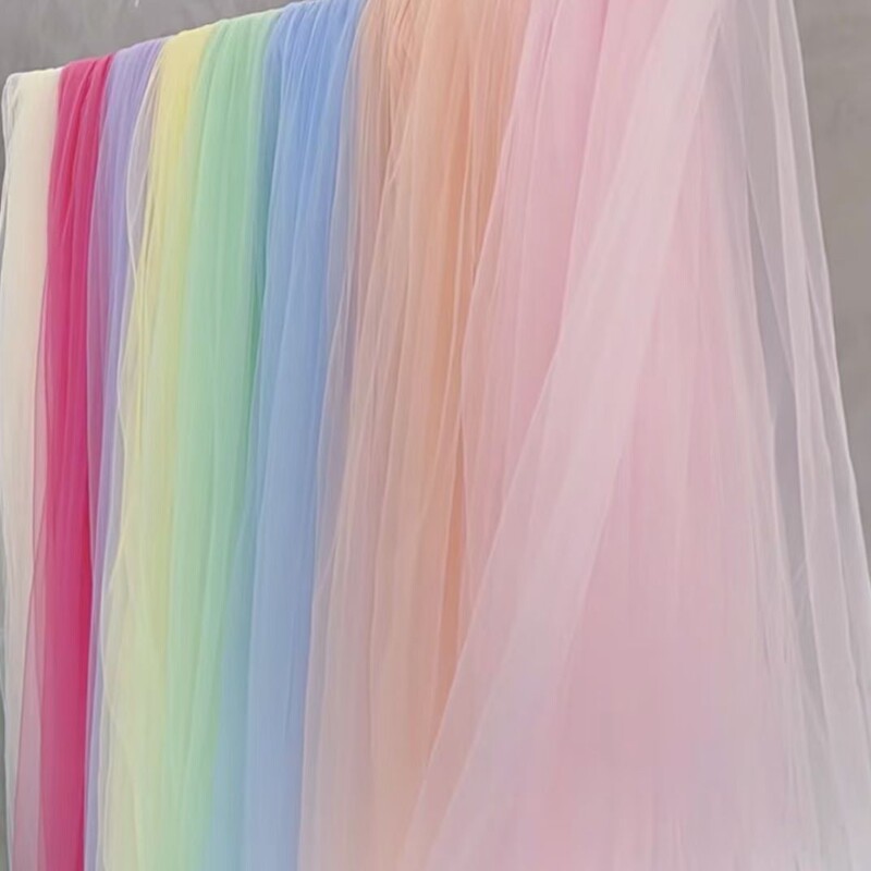 Cross-Border Amazon Wedding Encrypted Milan Mesh Veil in Fruit Green and Avocado Green, Encrypted Mesh Soft Veil Nylon