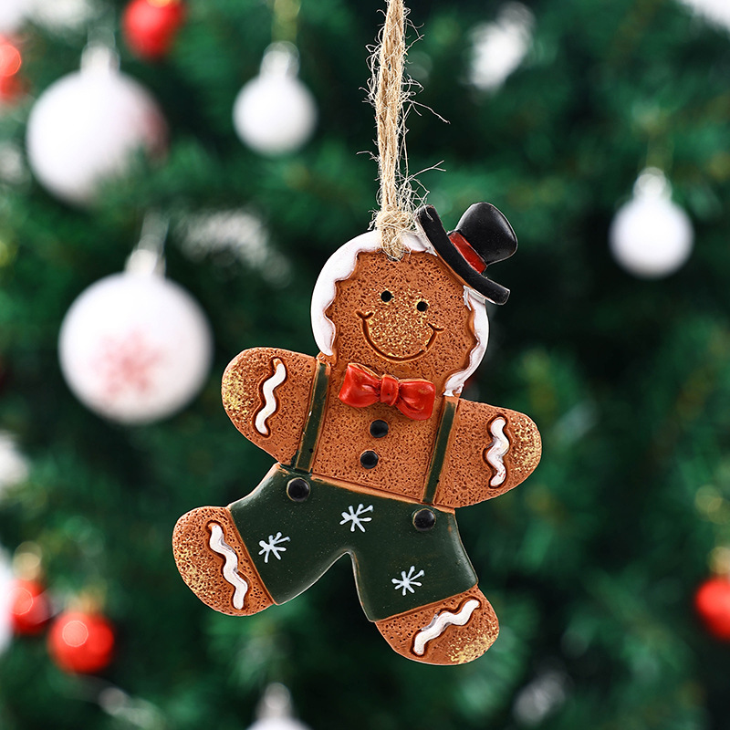 50g Weight pendant Home Textiles & Decor Type Hanging Ornaments Event & Party Supplies 1 Piece Quantity Party, Festival Occasion Resin Material Christmas Festival Gingerbread Pattern Cute Style Christmas Cute Gingerbread Resin Party Festival Hanging Ornaments 4