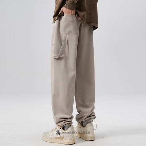 Men's High Street Fashion Ins Trend Brand Design Sensory Minority 9/10 Length Straight Leg Casual Pants Spring Summer Trend Korean Version