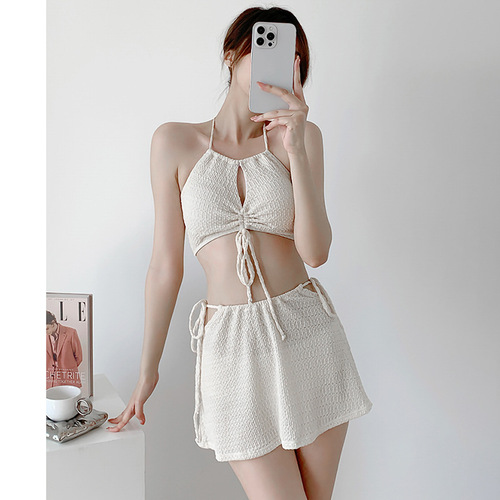 [Hot Selling] Swimsuit Women's Split Bikini Three-piece Sexy High-Quality Hot Spring Push-Up Western Swimsuit