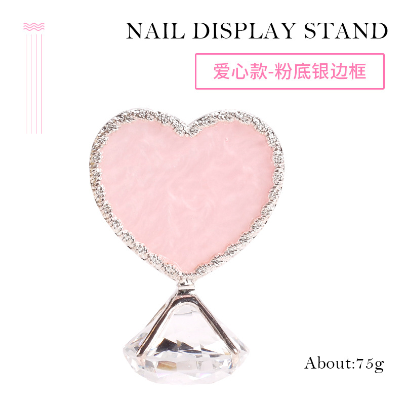 Nuevo Marco de exhibición creativo en forma de corazón borde dorado Cross-border exclusivo diamante Fondo manicura acabado soporte de exhibición pendientes soporte de exhibición