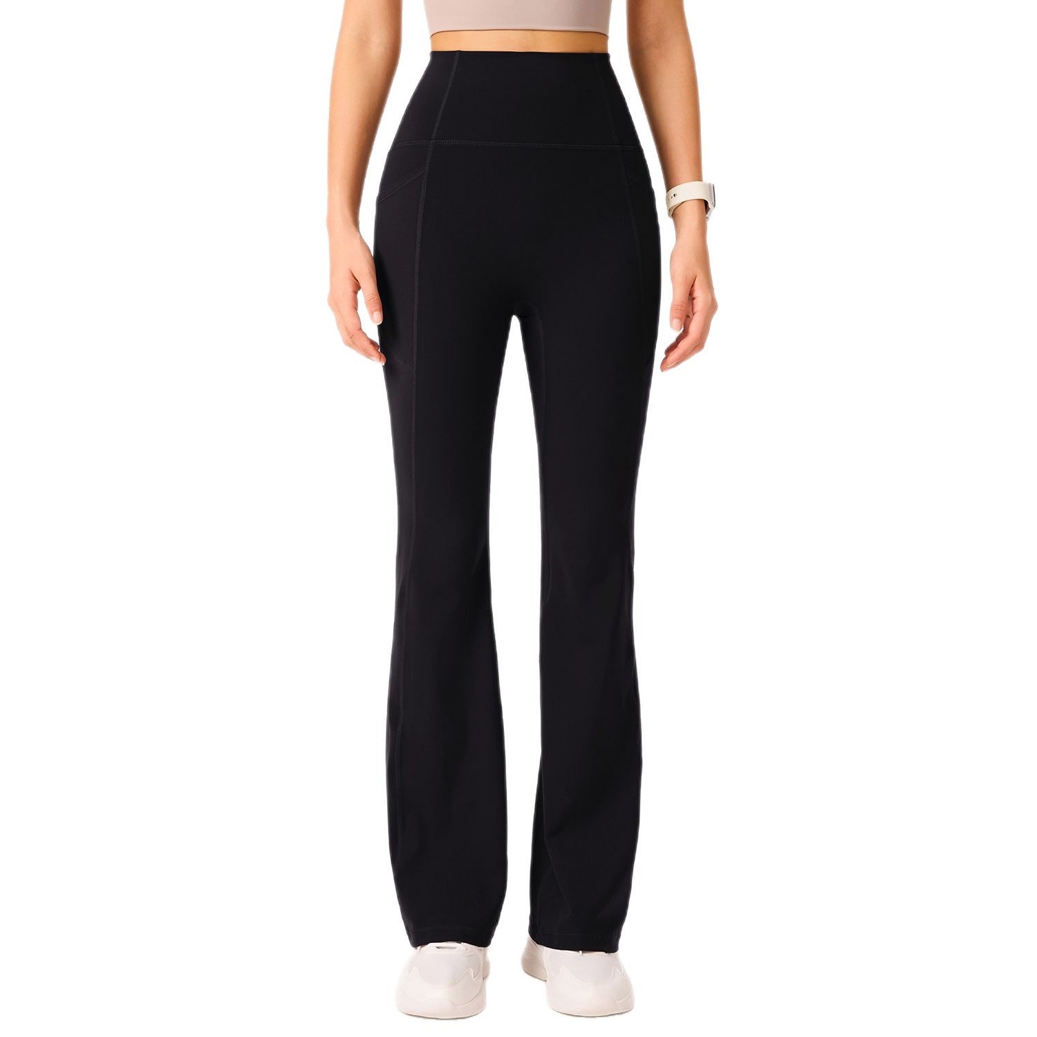 Pantalones de yoga desnudos para mujeres Nylon 66 Leica micro ajustado cintura alta elevación de cadera ropa deportiva elástica con etiqueta de suspensión