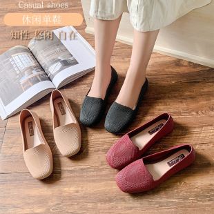 New Casual Plastic Spring and Autumn Shallow Mouth Fashion Flat Bottom Kitchen Work Short Tube Rain Boots Flat Bottom Nurse Shoes Mom Shoes