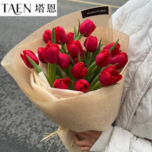 复古彩麻卷韩式鲜花包装纸亚麻布田园花束包装花店手工diy网纱布