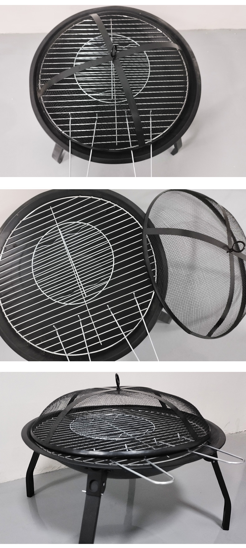 Outdoor courtyard folding barbecue grill, portable fire basin, charcoal grill, household indoor heating stove, bonfire stove pic 12