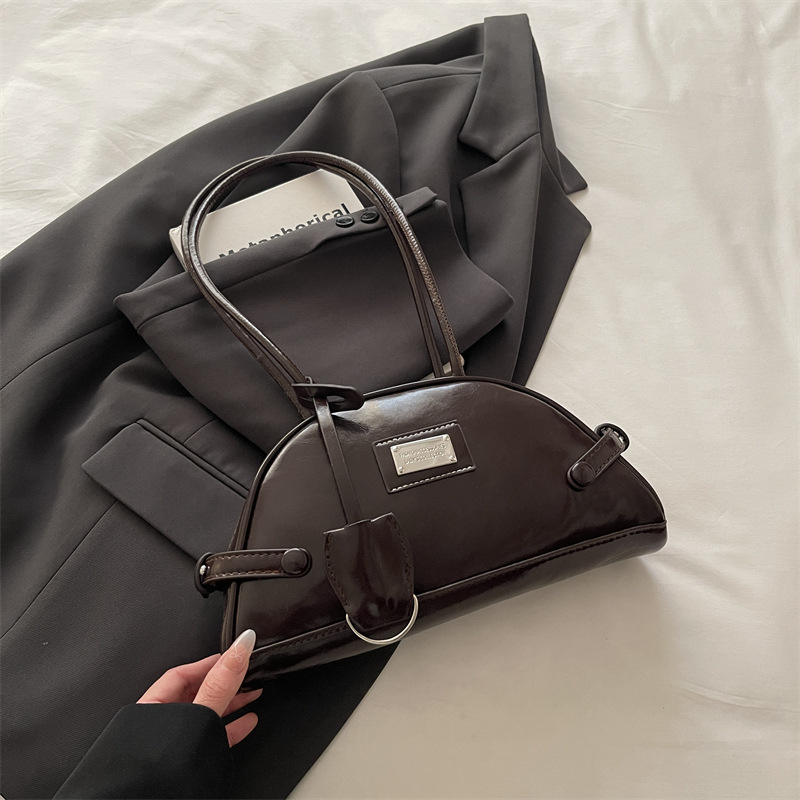 Damen Retro Schultertasche Bowling Bag Für Den Alltag_voghion.com